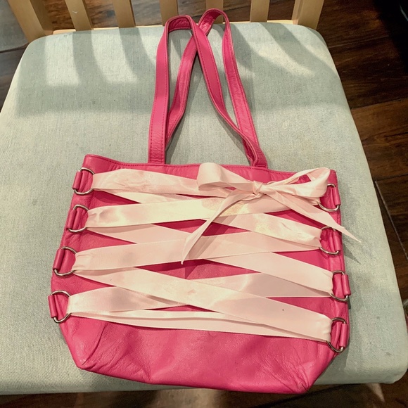 Kemestry Fuchsia Leather "Ballet" Handbag - Picture 1 of 4